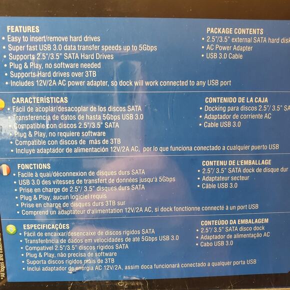 Sabrent USB 3.0 SATA Extrnl Hard Drive flat Docking Station - Picture 6 of 10